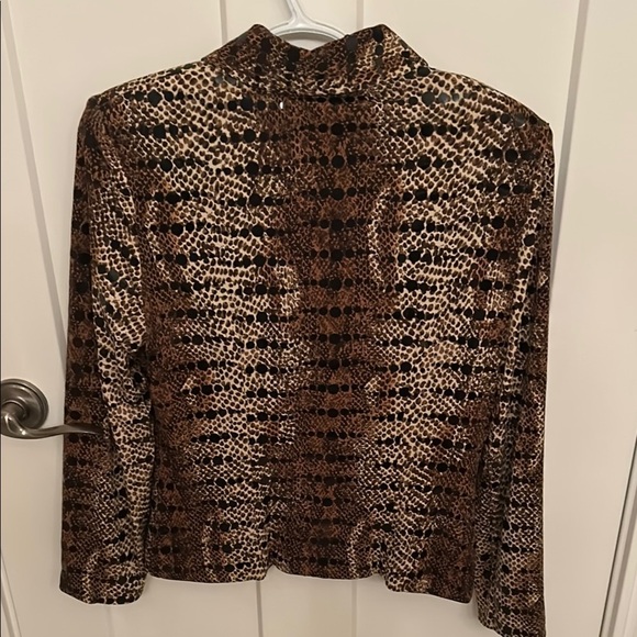 Joseph Ribkoff Brown Snakeskin Sparkly Blazer, Made in Canada, size 10 - Picture 7 of 7